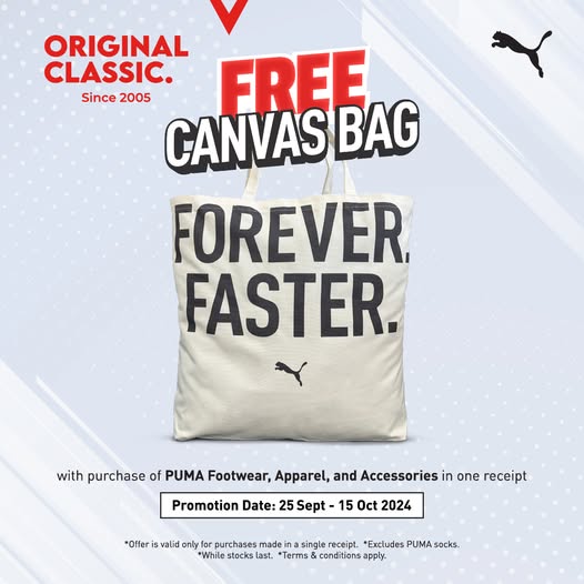 Get a FREE PUMA Canvas Bag